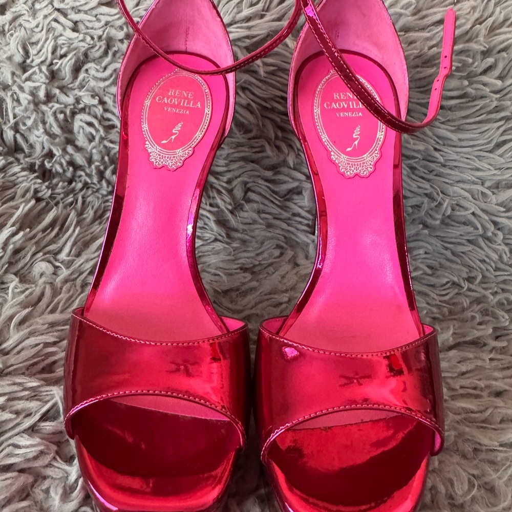 Rene Caovilla Shiny Red Heels